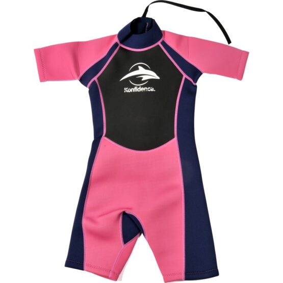 Konfidence – Costum inot din neopren pentru copii  Shorty Wetsuit pink 9-10 ani