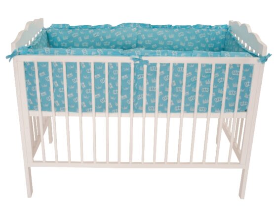 Lenjerie MyKids Crowns Turquoise 4+1 Piese 120×60