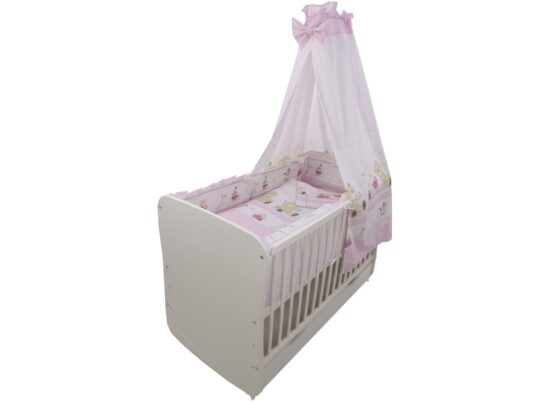 Lenjerie MyKids Teddy Play Pink M2 5+1 Piese M2 120×60 cm