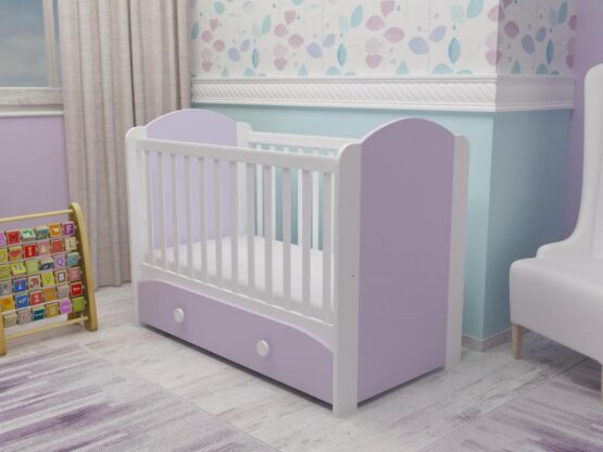 Patut cu sertar MyKids MIKI Alb-Violet D121