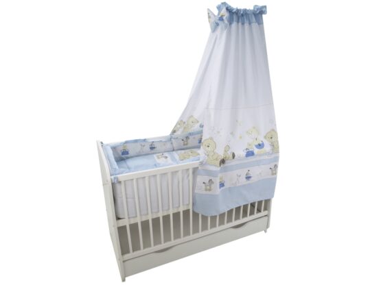 Lenjerie MyKids Teddy Play Blue M2 5+1 Piese M2 120×60 cm