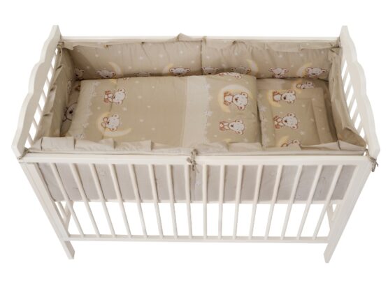 Lenjerie MyKids Bear On Moon Beige M1 4+1 piese 120×60