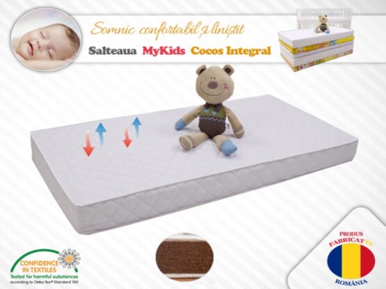 Saltea MyKids Fibra De Cocos Integral 140x70x6 Husa Microfibra Matlasata