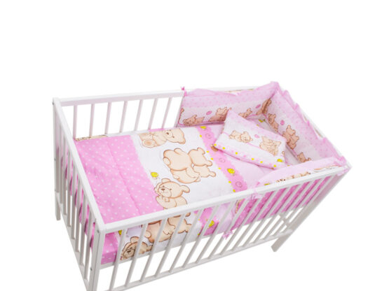 Lenjerie MyKids Teddy Friends Roz 4 Piese M2 140×70