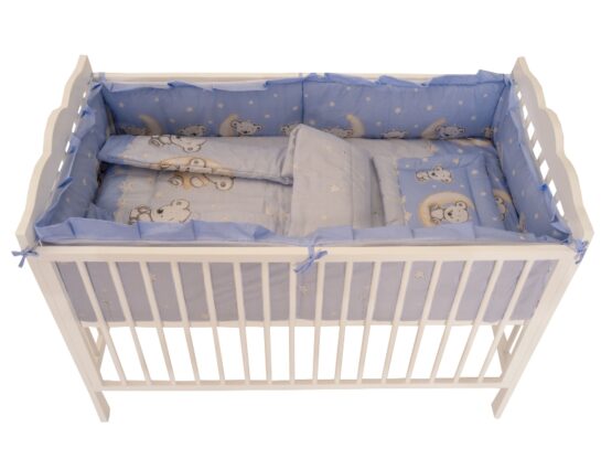 Lenjerie MyKids Bear On Moon Blue M2 4+1 Piese 120×60