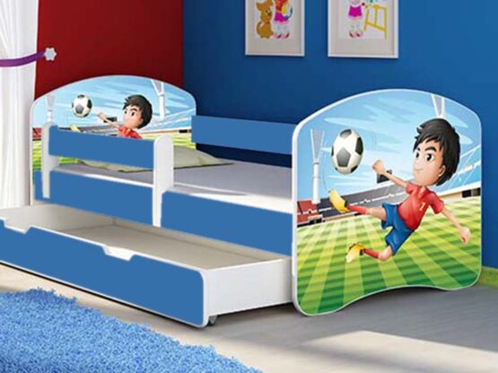 Patut Tineret MyKids Football cu Sertar si Saltea 160×80