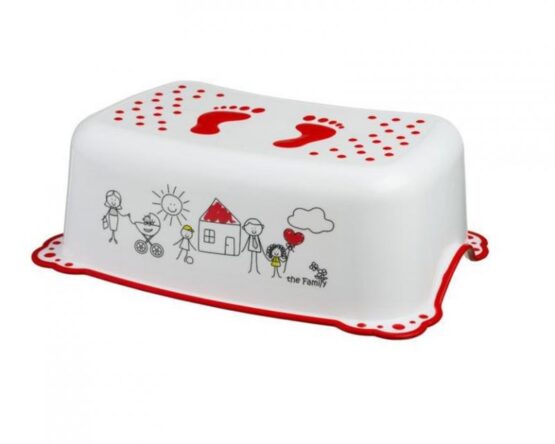 Taburet copii MyKids Family White Red antialunecare