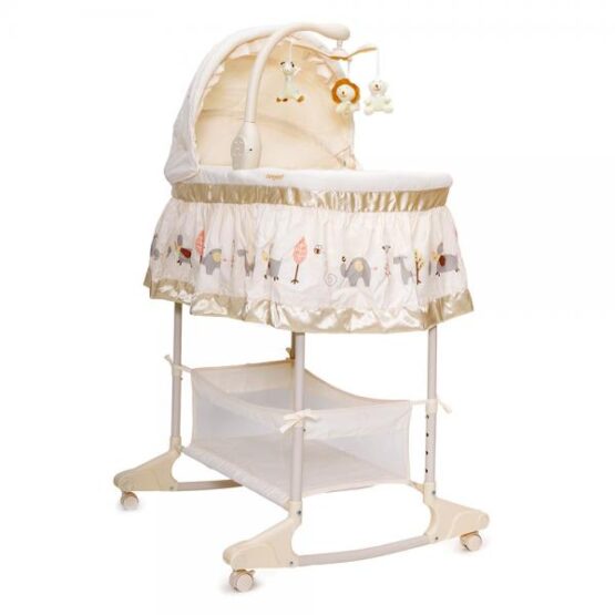 Leagan cu landou 3 in 1 Moni Bassinet Nap Beige