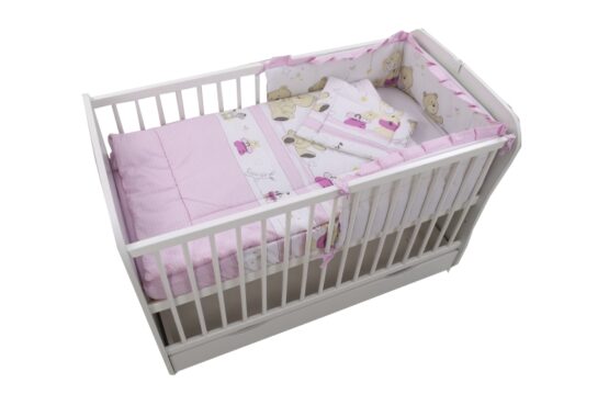 Lenjerie MyKids Teddy Play Pink M1 4 Piese 120×60