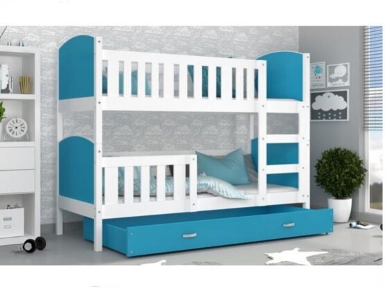 Patut tineret MyKids 2 in 1 Tami Color White/Blue-190×80