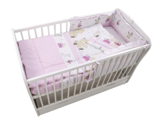 Lenjerie MyKids Teddy Play Pink M2 4 Piese 120×60