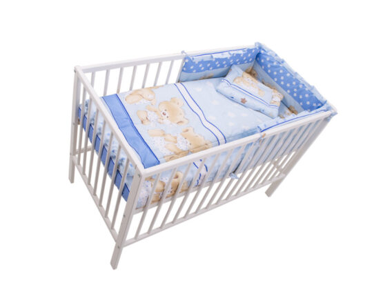 Lenjerie MyKids Teddy Hug Blue M2 4 Piese 140×70