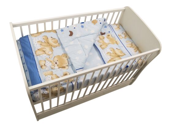 Lenjerie MyKids Teddy Hug Blue 3 Piese 120×60