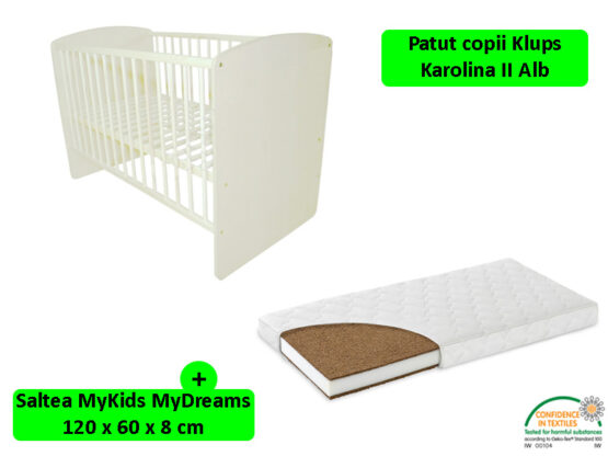 Patut Klups Karolina II Alb + Saltea 8 MyKids MyDreams II