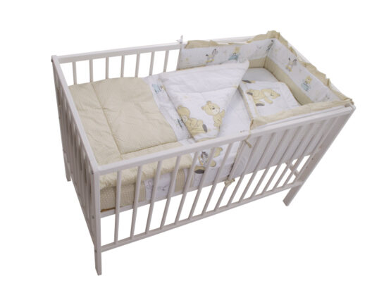 Lenjerie MyKids Teddy Play Bej 4 Piese M2 140×70