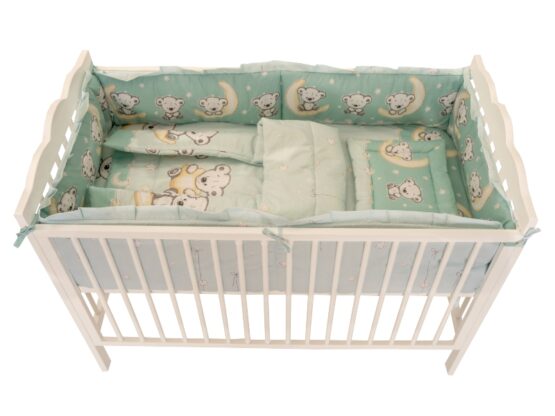 Lenjerie MyKids Bear On Moon Mint M1 4+1 piese 120×60