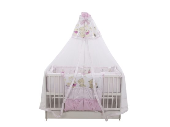 Lenjerie MyKids Teddy Play Pink M2 7 Piese 120×60 cm