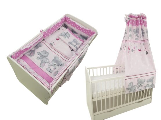 Lenjerie MyKids Teddy Hug Roz M2 5+1 Piese M2 140×70 cm