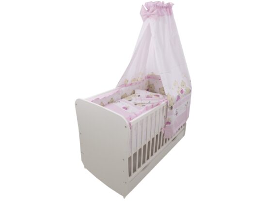 Lenjerie MyKids Teddy Play Pink M1 5+1 Piese 120×60 cm