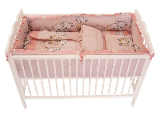 Lenjerie MyKids Bear On Moon Pink M2 4+1 Piese 120×60