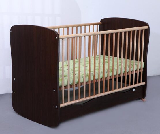 Patut Cu Sertar MyKids Serena Wenge + Saltea MyKids Cocos Confort II 120X60X8