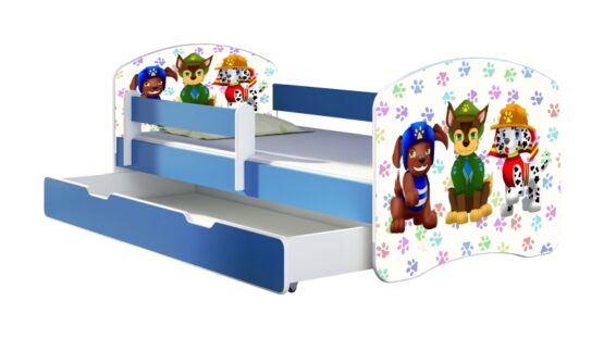 Patut Tineret MyKids Paw Patrol cu Sertar si Saltea 140×70