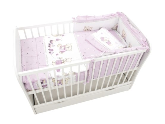 Lenjerie MyKids Teddy Toys Roz M1 4 Piese 120×60