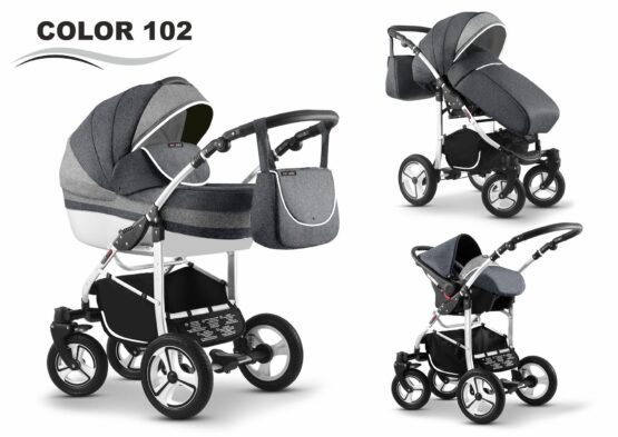 Carucior Mikado CITY STAR 3 in 1 (culoare 102) Gri/Grafit