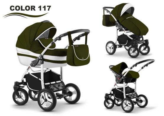 Carucior Mikado CITY STAR 3 in 1 (culoare 117) Kaki/Alb