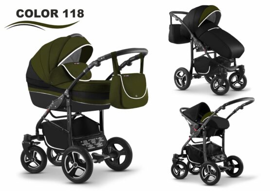 Carucior Mikado CITY STAR 3 in 1 (culoare 118) Kaki/Negru