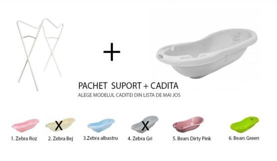 Pachet suport si cadita de baie 100 cm MyKids cu senzor temperatura