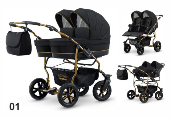 Carucior pentru gemeni Mikado GOLDSTAR GS-01 3 in 1