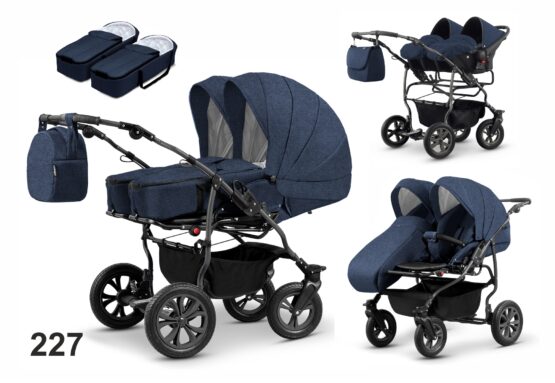 Carucior pentru gemeni Mikado DUET LUX D-227 3 in 1