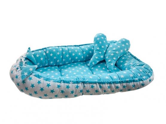 Baby Nest 2 Piese MyKids Stars Turquoise