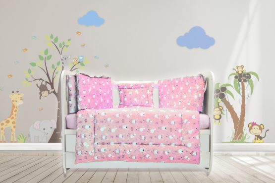 Lenjerie MyKids Dancing Bunny Roz 4+1 Piese 120×60